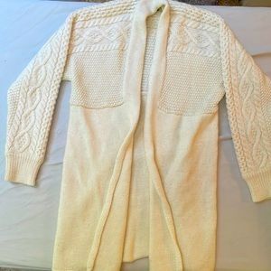 Wool knit open front cardigan